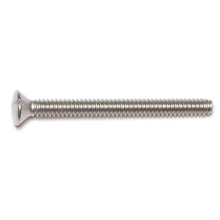 Midwest Fastener #6-32 x 1-1/2 in Slotted Oval Machine Screw, Plain 18-8 Stainless Steel, 20 PK 63404